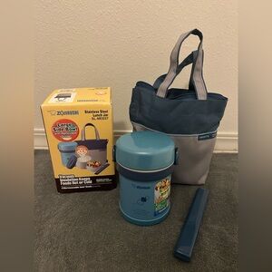 Zojirushi Blue Stainless Steel Lunch Jar Set NIB